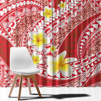 Plumeria Polynesian Coral Glitter Pattern Window Curtain LT01 - Polynesian Pride