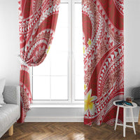 Plumeria Polynesian Coral Glitter Pattern Window Curtain LT01 - Polynesian Pride