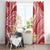 Plumeria Polynesian Coral Glitter Pattern Window Curtain