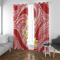Plumeria Polynesian Coral Glitter Pattern Window Curtain LT01 With Grommets Coral - Polynesian Pride