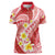 Plumeria Polynesian Coral Glitter Pattern Women Polo Shirt