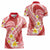 Plumeria Polynesian Coral Glitter Pattern Women Polo Shirt