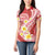 Plumeria Polynesian Coral Glitter Pattern Women Polo Shirt