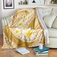 Plumeria Polynesian Gold Glitter Pattern Blanket LT01 Gold - Polynesian Pride