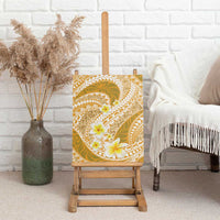 Plumeria Polynesian Gold Glitter Pattern Canvas Wall Art LT01 - Polynesian Pride