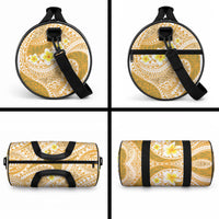 Plumeria Polynesian Gold Glitter Pattern Duffle Bag LT01 - Polynesian Pride