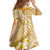 Plumeria Polynesian Gold Glitter Pattern Family Matching Off Shoulder Short Dress and Hawaiian Shirt