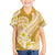 Plumeria Polynesian Gold Glitter Pattern Family Matching Off Shoulder Short Dress and Hawaiian Shirt