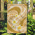 Plumeria Polynesian Gold Glitter Pattern Garden Flag