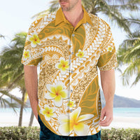 Plumeria Polynesian Gold Glitter Pattern Hawaiian Shirt LT01 - Polynesian Pride