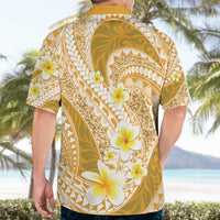 Plumeria Polynesian Gold Glitter Pattern Hawaiian Shirt LT01 - Polynesian Pride