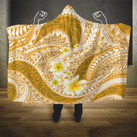 Plumeria Polynesian Gold Glitter Pattern Hooded Blanket LT01 - Polynesian Pride