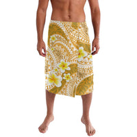 Plumeria Polynesian Gold Glitter Pattern Lavalava