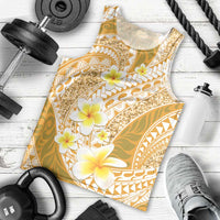 Plumeria Polynesian Gold Glitter Pattern Men Tank Top LT01 - Polynesian Pride