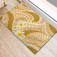 Plumeria Polynesian Gold Glitter Pattern Rubber Doormat LT01 - Polynesian Pride