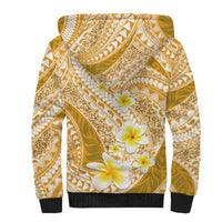 Plumeria Polynesian Gold Glitter Pattern Sherpa Hoodie LT01 - Polynesian Pride