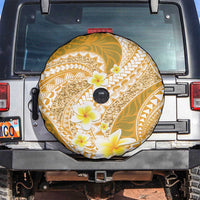 Plumeria Polynesian Gold Glitter Pattern Spare Tire Cover