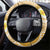 Plumeria Polynesian Gold Glitter Pattern Steering Wheel Cover