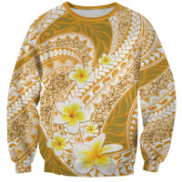 Plumeria Polynesian Gold Glitter Pattern Sweatshirt LT01 Unisex Gold - Polynesian Pride
