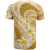 Plumeria Polynesian Gold Glitter Pattern T Shirt