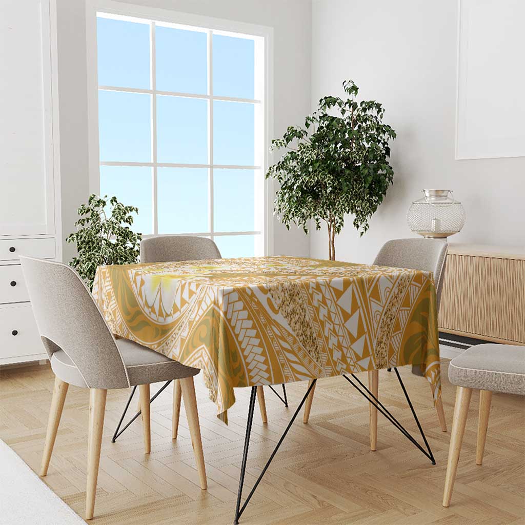 Plumeria Polynesian Gold Glitter Pattern Tablecloth LT01 - Polynesian Pride