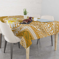 Plumeria Polynesian Gold Glitter Pattern Tablecloth LT01 - Polynesian Pride
