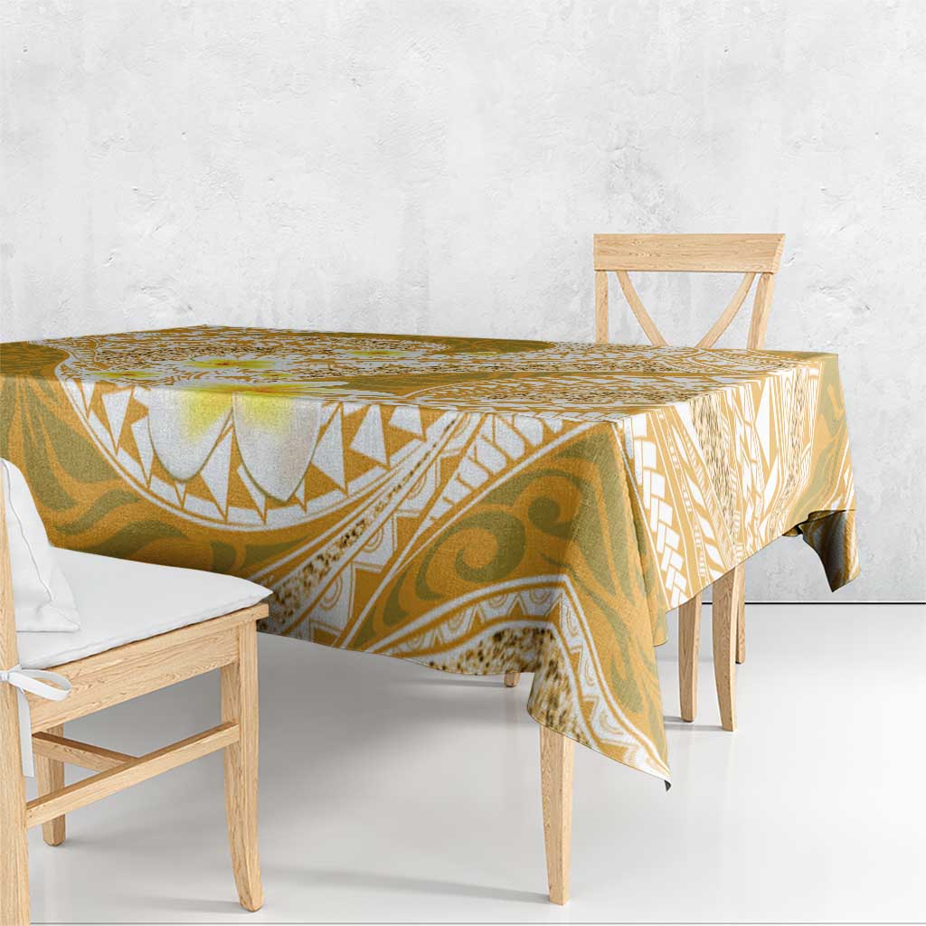 Plumeria Polynesian Gold Glitter Pattern Tablecloth LT01 - Polynesian Pride