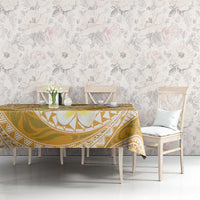 Plumeria Polynesian Gold Glitter Pattern Tablecloth LT01 - Polynesian Pride