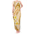 Plumeria Polynesian Gold Glitter Pattern Tank Maxi Dress
