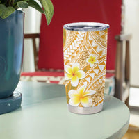 Plumeria Polynesian Gold Glitter Pattern Tumbler Cup LT01 - Polynesian Pride