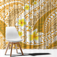 Plumeria Polynesian Gold Glitter Pattern Window Curtain LT01 - Polynesian Pride