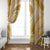 Plumeria Polynesian Gold Glitter Pattern Window Curtain