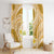 Plumeria Polynesian Gold Glitter Pattern Window Curtain