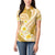 Plumeria Polynesian Gold Glitter Pattern Women Polo Shirt