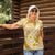 Plumeria Polynesian Gold Glitter Pattern Women Polo Shirt