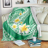 Plumeria Polynesian Green Glitter Pattern Blanket LT01 Green - Polynesian Pride