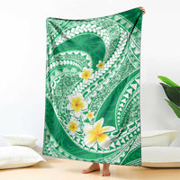 Plumeria Polynesian Green Glitter Pattern Blanket LT01 - Polynesian Pride
