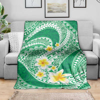 Plumeria Polynesian Green Glitter Pattern Blanket LT01 - Polynesian Pride