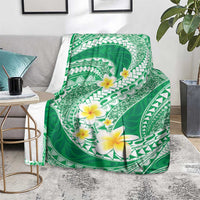 Plumeria Polynesian Green Glitter Pattern Blanket LT01 - Polynesian Pride