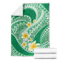 Plumeria Polynesian Green Glitter Pattern Blanket LT01 - Polynesian Pride