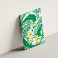 Plumeria Polynesian Green Glitter Pattern Canvas Wall Art LT01 - Polynesian Pride