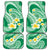 Plumeria Polynesian Green Glitter Pattern Car Mats