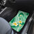 Plumeria Polynesian Green Glitter Pattern Car Mats