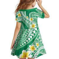 Plumeria Polynesian Green Glitter Pattern Family Matching Off Shoulder Maxi Dress and Hawaiian Shirt LT01 - Polynesian Pride