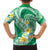 Plumeria Polynesian Green Glitter Pattern Family Matching Summer Maxi Dress and Hawaiian Shirt