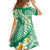 Plumeria Polynesian Green Glitter Pattern Family Matching Summer Maxi Dress and Hawaiian Shirt