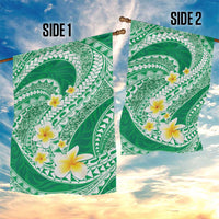 Plumeria Polynesian Green Glitter Pattern Garden Flag LT01 - Polynesian Pride
