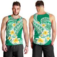 Plumeria Polynesian Green Glitter Pattern Men Tank Top LT01 - Polynesian Pride