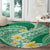 Plumeria Polynesian Green Glitter Pattern Round Carpet