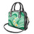 Plumeria Polynesian Green Glitter Pattern Shoulder Handbag